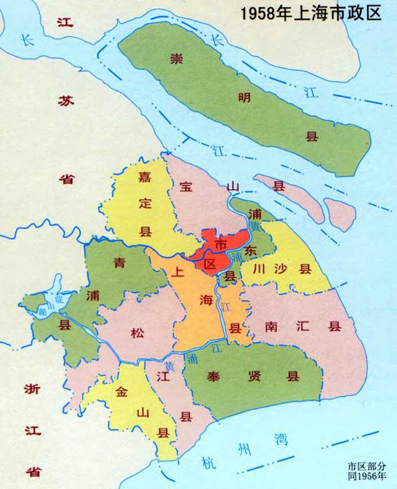 上海历史地图\/上海历代地图-上海市当代地图