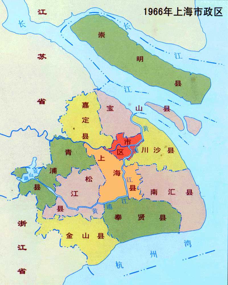 上海历史地图\/上海历代地图-上海市当代地图